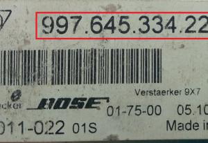 Porsche - 997 vanaf 2004 Versterker reparatie